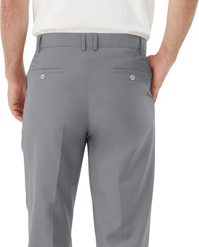 Men's Tall Classic Fit Flex Expandable Waist Flat Front Dress Pants Wrinkle-Free Formal Pants for Business & Office in Saudi Arabia