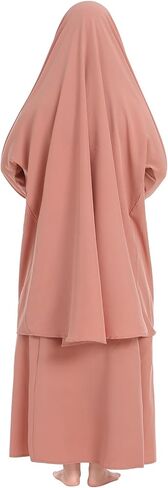 Kids Girls Muslim Islamic Two-piece Outfits Lace Long Sleeve Hijab Dress Abaya and Loose Skirt Full Cover Kaftan in Saudi Arabia