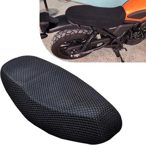 Scooter Motorcycle Seat Cover, Heat Insulation Breathable Honeycomb Mesh Anti-scald Thickened Protective Cover, Summer Essential Accessory, Suitable for Most Motorcycle Scooters (Black #L) in Kuwait
