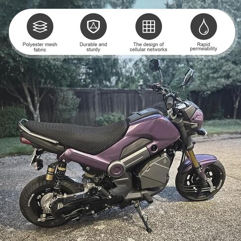Scooter Motorcycle Seat Cover, Heat Insulation Breathable Honeycomb Mesh Anti-scald Thickened Protective Cover, Summer Essential Accessory, Suitable for Most Motorcycle Scooters (Black #L) in Kuwait