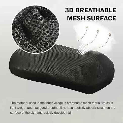 Scooter Motorcycle Seat Cover, Heat Insulation Breathable Honeycomb Mesh Anti-scald Thickened Protective Cover, Summer Essential Accessory, Suitable for Most Motorcycle Scooters (Black #L) in Kuwait