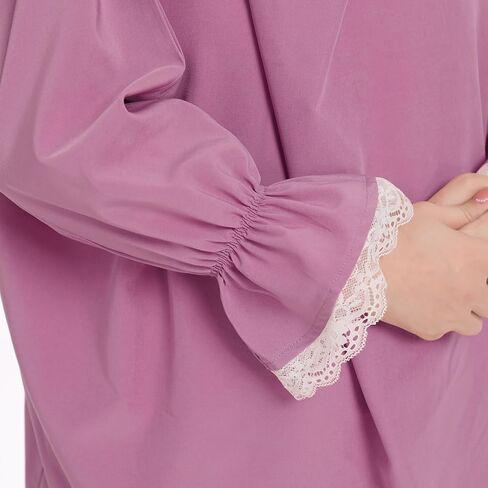 Kids Girls Muslim Islamic Two-piece Outfits Lace Long Sleeve Hijab Dress Abaya and Loose Skirt Full Cover Kaftan in Saudi Arabia