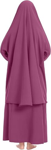 Kids Girls Muslim Islamic Two-piece Outfits Lace Long Sleeve Hijab Dress Abaya and Loose Skirt Full Cover Kaftan in Saudi Arabia