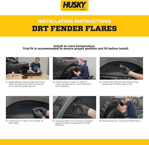 Husky Liners DRT Style Fender Flares | Fits 2017-2022 Ford F-250, F-350 Super Duty | Fender, 4-pc Black - 2802951 in Saudi Arabia