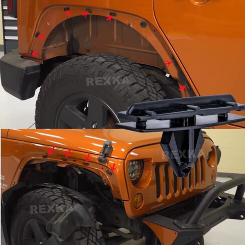 Rexka 60pcs Fender Flare Hardware Kits for Jeep Wrangler JL 2018-2024 Jeep Gladiator 2020-2023 JT Ram 1500 68526185AA 6506007AA 6506293AA 6505411AA Jeep Fender Clips in Saudi Arabia