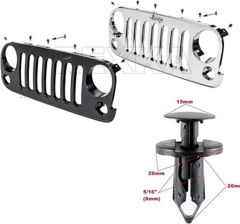 Rexka 60pcs Fender Flare Hardware Kits for Jeep Wrangler JL 2018-2024 Jeep Gladiator 2020-2023 JT Ram 1500 68526185AA 6506007AA 6506293AA 6505411AA Jeep Fender Clips in Saudi Arabia