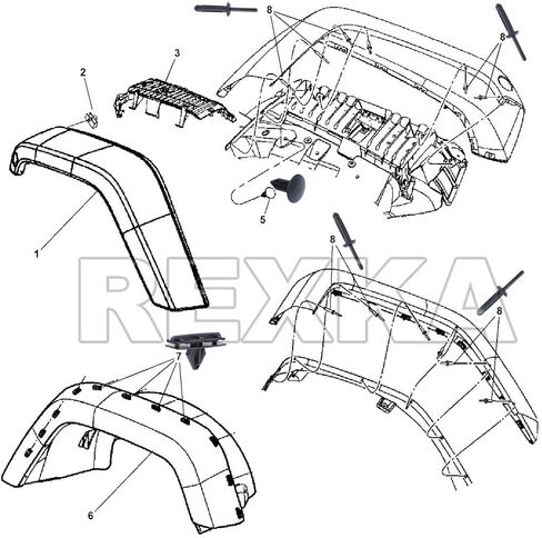 Rexka 60pcs Fender Flare Hardware Kits for Jeep Wrangler JL 2018-2024 Jeep Gladiator 2020-2023 JT Ram 1500 68526185AA 6506007AA 6506293AA 6505411AA Jeep Fender Clips in Saudi Arabia