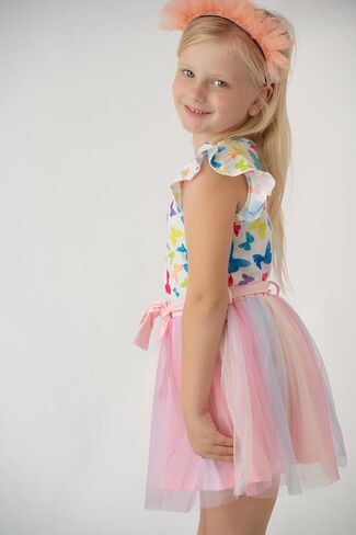 Arshiner Toddler Summer Girls Clothes 2 قطعة من قمم الكشكشة وحزام توتو توتو مجموعات فستان حفلة لطيف للأطفال in Kuwait