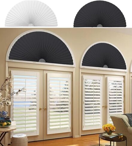 Fan-Shaped Folding Curtain No Punching Adhesive Pleated Blinds Bedroom Bathroom Blackout Curtains Home Decoration in Kuwait