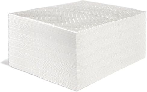 Aain Absorbent Pads 100pcs Heavyweight Oil Absorbing Mats,White Absorbing Heavy Weight Oil-Only Absorbent Mat Pad (15" x 20") in Saudi Arabia