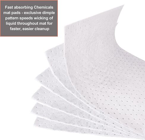 Aain Absorbent Pads 100pcs Heavyweight Oil Absorbing Mats,White Absorbing Heavy Weight Oil-Only Absorbent Mat Pad (15" x 20") in Saudi Arabia