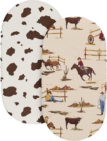 Sweet Jojo Designs Cowboy Western Baby Boy Fitted Mini Portable Crib Sheet for Wild West Collection - for Mini Crib or Pack and Play ONLY in Saudi Arabia