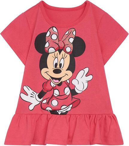 Disney Minnie Mouse Floral Peplum T-Shirt and Leggings Outfit Set Infant to Big Kid Sizes (12 Months - 14-16) in Saudi Arabia