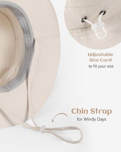 Sun Hat for Men and Women, UPF 50+ Breathable Lightweight Bucket Hat Water-Repellent Hat for Hiking Fishing in Saudi Arabia