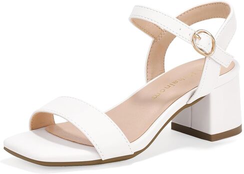 Hehainom Girls Heels Dress Shoes Square Toe Sandals Flower Girl Party Wedding Church Little Big Kid Shoes in Saudi Arabia
