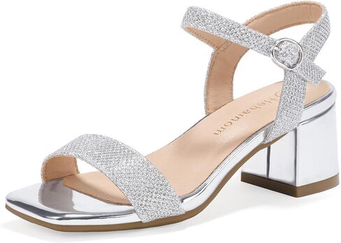Hehainom Girls Heels Dress Shoes Square Toe Sandals Flower Girl Party Wedding Church Little Big Kid Shoes in Saudi Arabia