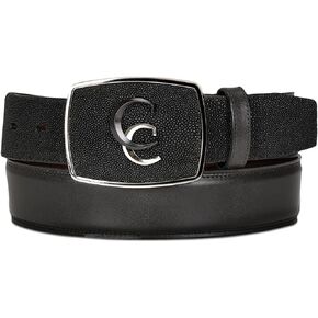 Cuadra Men's Cowboy Belt in Genuine Stingray Leather Black CV496MA