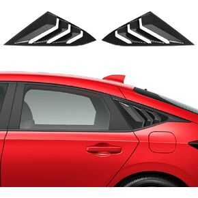 Flixon for 10th Gen Civic Rear Side Window Louvers Air Vent Scoop Shades Cover Blinds Compatible with Honda Civic Sedan 2021-2016 Racing Style Triangular Window Louvers Blinds Civic (Carbon Fiber Red)