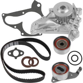 Engine Timing Belt Kit with Water Pump Compatible with 1987-1991 Toyota Camry, 1996-2000 RAV4, 1987-1999 Celica, 1991-1995 MR2, 1999-2001 Solara, Camry 2.0L 2.2L Replaces TCKWP199 TBK138