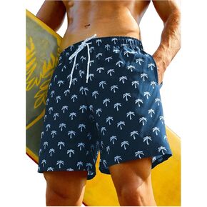 SweatyRocks Men's Swim Trunks with Compression Liner Quick Dry Swim Shorts 5 inch