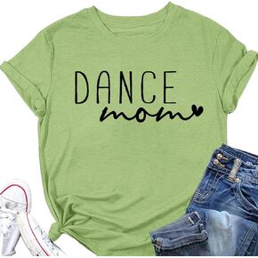 Womens Dance Mom Shirt Crewneck Short Sleeve Casual Tshirt Summer Pullover Graphic Tees