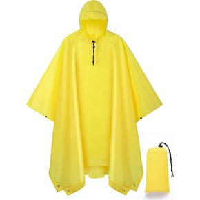 Waterproof Rain Poncho for Women -Lightweight Windproof Hooded Raincoat Reusable Rainwear for Hiking, Camping,Riding