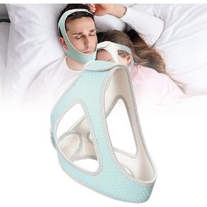 Chin Straps for Sleeping, Anti Snoring Devices, Adjustable Breathable Snoring Reducing Chin Straps Aids, Stop Snoring Solution, Stop Snoring Head Band Jaw Straps (White)