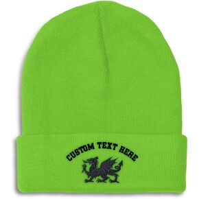 Beanies for Men Welsh Wales Flag Dragon Style B Embroidery Winter Hats for Women Acrylic Skull Cap 1 Size