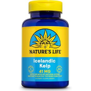 Nature’s Life Icelandic Kelp 41 mg Tablets - Iodine Supplement and Thyroid Support - Gluten Free, Non-GMO Green Superfood - 60-Day Guarantee - 500 Servings, 500 Tablets