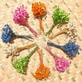 120 Pcs Mini Dried Baby Breath Flowers Gypsophila Ivory Flowers Dried Flowers for Vase Wedding Home Office Party Garden Card Making Decor Wreath Floral Craft DIY Art (White)