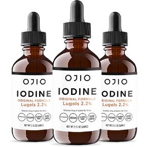 Lugols Iodine Solution 2% - 1 Year Supply - High Potency Liquid Oral Iodine Drops with Superior Absorption – Improves Overall Health & Energy for Women, Men, Kids - 2 fl Oz (Pack of 1)