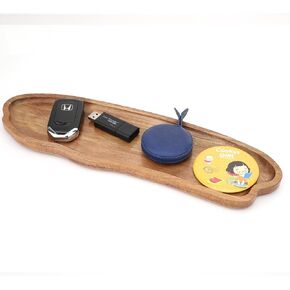Fermus Wooden Tray 12.7 Inch Long Jewelry Dish Cosmetics Organizer Bathroom Clutter Wood Decorative Serving Platter Small Storage Tray, Cloud Shape