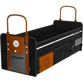 Trunk Storage Organizer For Suv, Foldable SUV/Car Organizer With shoe storage,PU Leather/Oxford, With long Handle, Essential Car Solution, 95L big size, Fox Pattern-X200