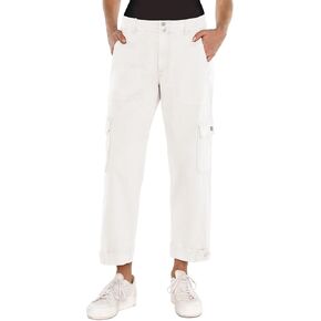 Liverpool Women's Petite Utility Crop with Tab Hem & Cargo Pockets 24" Inseam