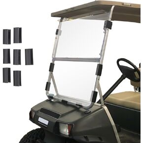 واضحة الزجاج الأمامي المتوافق مع 2007-2016 Yamaha Drive G29 نماذج غاز أو كهربائية قابلة للطي للهبوط المقاوم للأثر 38.75 "W × 35.75" H