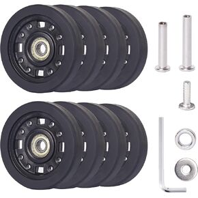 Luggage Wheels Replacement Kit 50mm x 12mm, Suitcase Replacement Wheels with Black Screws Axles Bearings, Repair Suitcase Caster Set for Trolley Bag Travel (8PCS) in Saudi Arabia