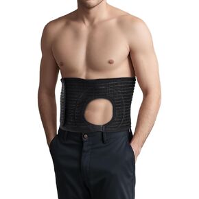 Adjustable Ostomy Belt, Colostomy Bag Cover, with Holes/Openings, Used for Ileostomy, Urostomy, Abdominal Ostomy, Right or Left Hernia Belt, Providing Invisible Support for Men and Women(M)