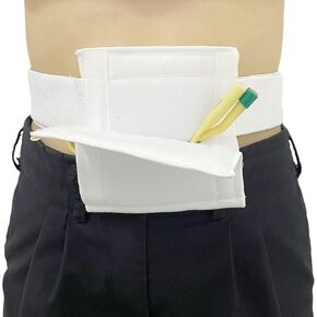 EDWERD G Tube Feeding Belt Holder for PD Ileostomy Stoma Patient Supplies - Peritoneal Abdominal Tube Pad Cover, Fits 30"~ 46" Waist
