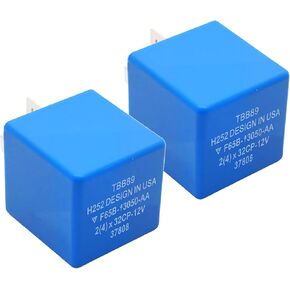 2Pack F65B-13350-AA 5-Pin Flasher Relay ، استبدال 5C3T-13350-AA TBB89 ، إصلاح فلاش سريع سريع لإشارات الدوران وتحذيرات الخطر ، متوافقة مع فورد ، لينكولن ، ميركوري