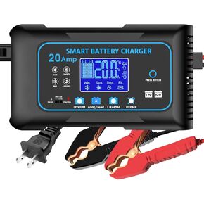 شاحن بطارية 16-AMP ، شاحن بطارية ذكي 6 فولت/12V/24V ، حافز بطارية السيارات ، شاحن تدفق للسيارة ، سيارات الدفع الرباعي ، دراجة نارية ، قارب ، حمض الرصاص ، الليثيوم ، بطارية LIFEPO4