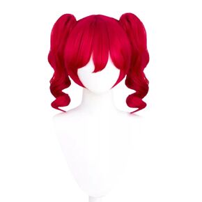 Xingwang Queen Anime Meserizer Cosplay Wig Red Double Pigtails Heat Resistant Synthetic Party Wigs for Women Girls (Red)