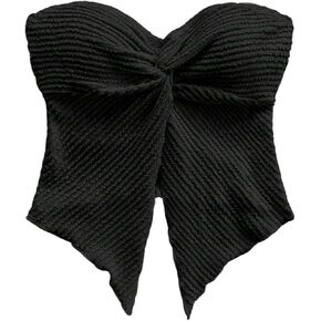 SOLY HUX Girl's Summer Twist Crop Tube Tops Strapless Asymmetrical Fitted Bandeau Vest Shirts
