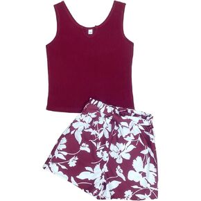 Girl Print Leopard Shorts Romper Notched Neck Sleeveless Jumpsuit 6-14 Years