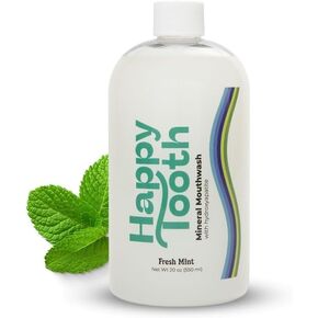 Happy Tooth Mineral Mouthwash with Hydroxyapatite - Fresh Mint, 16 Fl Oz (Pack of 1)