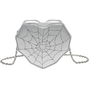 Women Lady Shoulder Bag with Spider Web Crossbody Bag Coin Purse with Strap Chain for Girls Birthday Gift