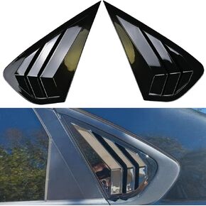 for Kia Forte 2019-2024 Rear Side Window Louvers, Racing Style Louvers Air Vent Scoop Shades Cover Blinds 1Pair (Glossy Black)