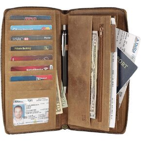 Mou Meraki RFID Blocking Real Leather Large Travel Organizer-Passport/Boarding Pass-Perfect for trips