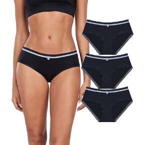 ANLIQI Womens Cotton Hipster Underwear Lace Panties for Women Bikini Underpants Pack Soft & Cute Breathable Undies S-3XL