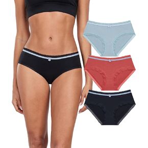ANLIQI Womens Cotton Hipster Underwear Lace Panties for Women Bikini Underpants Pack Soft & Cute Breathable Undies S-3XL in Saudi Arabia