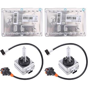 2PCS HID Xenon Ballast with Igniter & D1S Bulb Compatible for Cadillac CTS SRX,for Volvo S60 S80 V70 XC70 XC90,for Audi A4 Quattro S4 Headlight Unit 89035113 6224F9 6237219